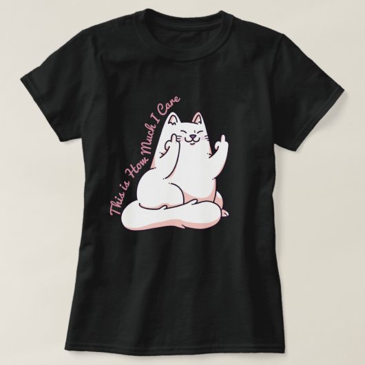 Kat dat de vinger geeft t-shirt (Design voorkant)