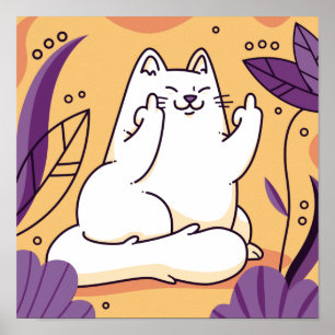 Kat dat de vinger poster geeft