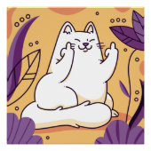 Kat dat de vinger poster geeft (Voorkant)