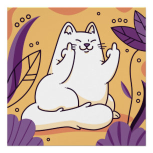 Kat dat de vinger poster geeft