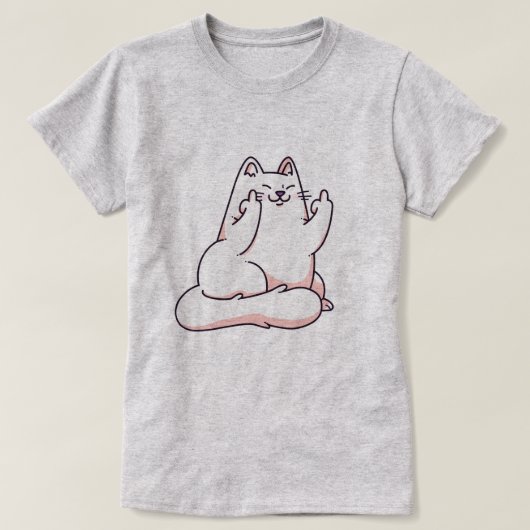 Kat dat de vinger T-shirt geeft (Design voorkant)