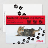 Kat dat door de sneeuw stroomt - 3x5 kerstKaart (Voorkant / Achterkant)