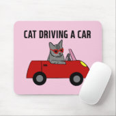 Kat dat een auto bestuurt muismat (Met muis)