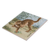 Kat dat een kikker vangt tegeltje (Zijkant)