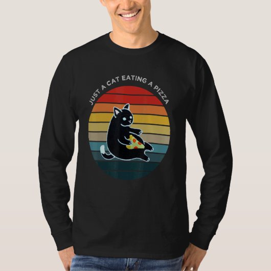 Kat dat een pepperoni-kleuterkat eet t-shirt (Voorkant)
