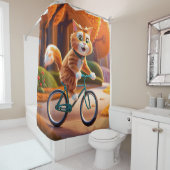 Kat dat fietst douchegordijn (In situ)