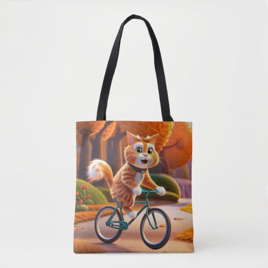 Kat dat fietst tote bag (Voorkant)