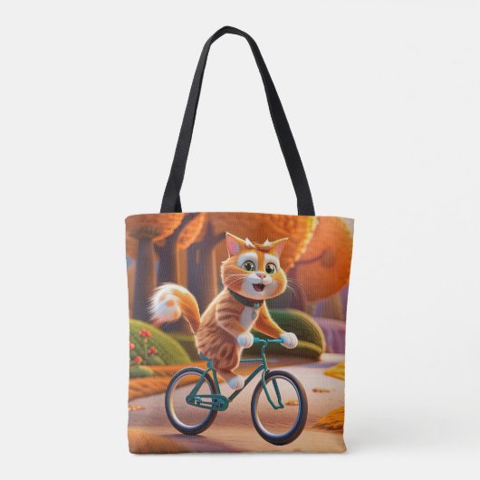 Kat dat fietst tote bag (Achterkant)