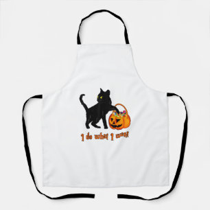 Kat dat ik doe wat ik wil dat Halloween Snoep pomk Schort