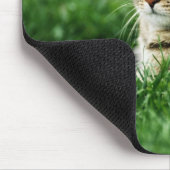 Kat dat in gras ligt muismat (Hoek)