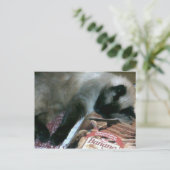 Kat dat op het Briefkaart van het Kookboek rust (Staand voorkant)