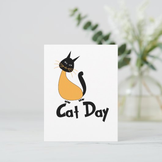 Kat Day Cute Kat Briefkaart (Staand voorkant)