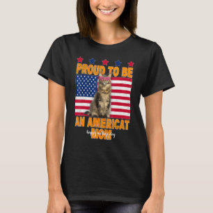 Kat de Amerikaanse vlag om een Amerikaanse mama Ha T-shirt