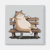 Kat de zitbank magneet (Voorkant)