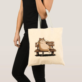 Kat de zitbank tote bag
