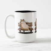 Kat de zitbank tweekleurige koffiemok (Links)