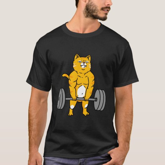 Kat deadlift weegkat t-shirt (Voorkant)