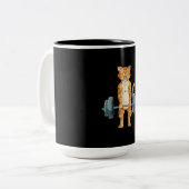 Kat deadliftvermogen Gymliften . Tweekleurige Koffiemok (Voorkant links)