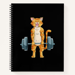 Kat-deadliftvermogen van de gym-liften. notitieboek