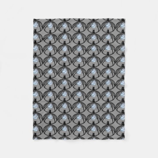 Kat dekblad met dekblad met deksel en beddengoed fleece deken (Voorkant)