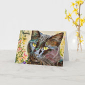 kat denken van u kleurrijke Kaart (Gele Bloem)