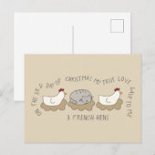 Kat Derde dag 3 Franse kerstmis Briefkaart (Voorkant / Achterkant)