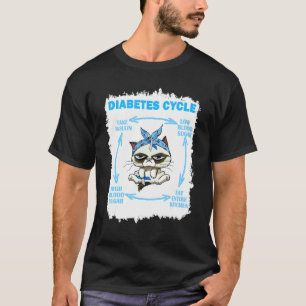 Kat Diabetische Levenscyclus Diabetes Bewustzijn T-shirt
