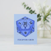 Kat. Dice 20. perceptiecontrole Briefkaart (Staand voorkant)