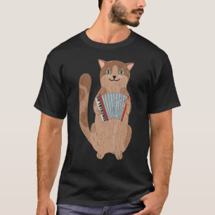 Kat die Accordeon Speelt Accordeon Speler Grafisc T-shirt