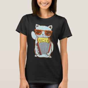 Kat die Accordeon Speelt Accordeon Speler Grafisc T-shirt