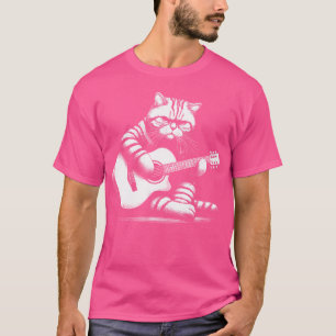 Kat die akoestische gitaar speelt t-shirt