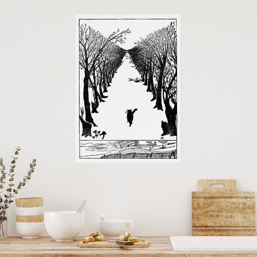  kat die alleen loopt poster (Keuken)