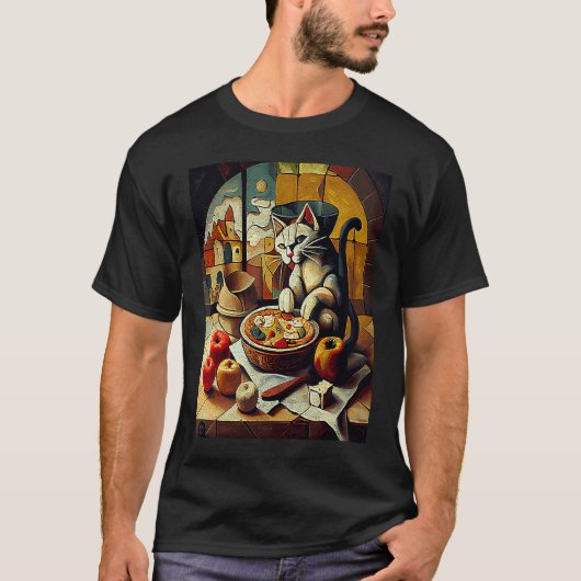 Kat die appeltaart bakt t-shirt (Voorkant)