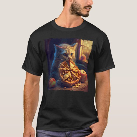 Kat die appeltaart bijt t-shirt (Voorkant)
