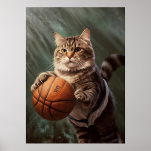 Kat die Basketbal speelt Poster