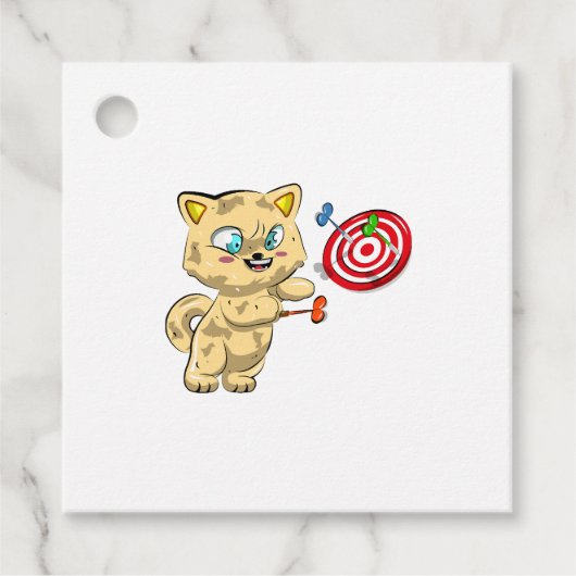 Kat die Darts speelt Bedankjes Labels (Voorkant)