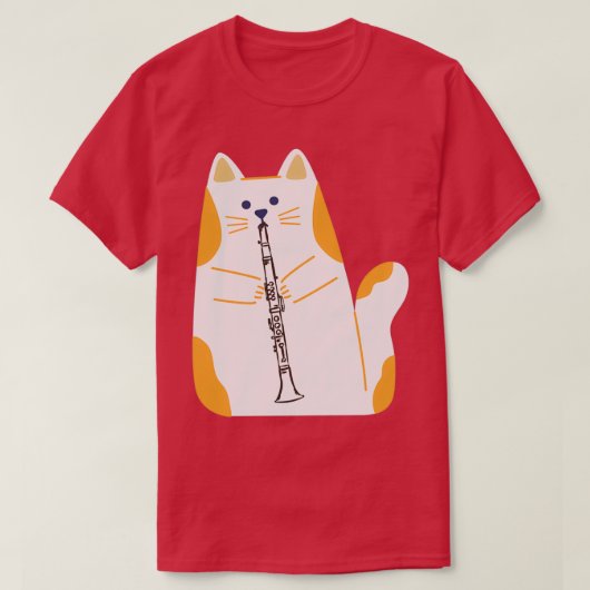 kat die de CLARINET speelt T-shirt (Design voorkant)