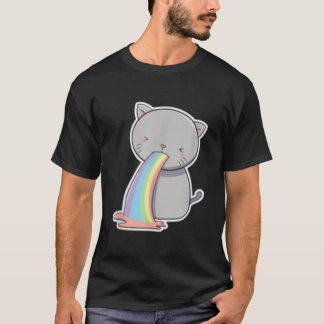 Kat die de regenboog omhoog gooit Funny Braiting K T-shirt