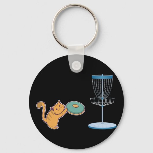 Kat die Disc Golf Speelt - Disc Golf Kat Voor Mann Sleutelhanger (Voorkant)