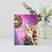 Kat die donut wil briefkaart (Staand voorkant)