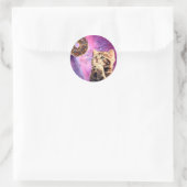 Kat die donut wil ronde sticker (Tas)
