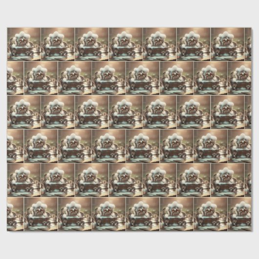 Kat die een bad neemt cadeaupapier (Vlak)