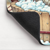 Kat die een bad neemt muismat (Hoek)