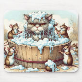 Kat die een bad neemt muismat (Voorkant)
