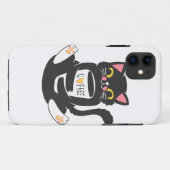Kat die een koffie-mok knuffelt - Kies achtergrond Case-Mate iPhone Case (Achterkant (horizontaal))