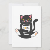 Kat die een koffie-mok knuffelt - Kies achtergrond Kaart (Achterkant)