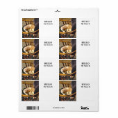 Kat die een nap neemt etiket (Full Sheet)