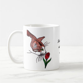 Kat die een Roos Ruikt Koffiemok