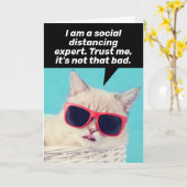 Kat die een sociaal distantie-expert is - Copingka Kaart (Gele Bloem)