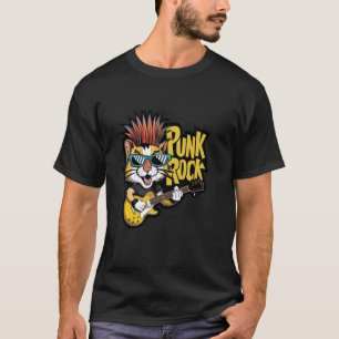 Kat die elektrische gitaar speelt - Grappig Retro T-shirt